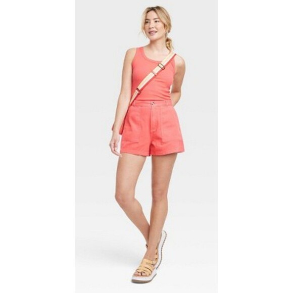 Universal Thread High Rise Utility Shorts Red 6 - Picture 2 of 6